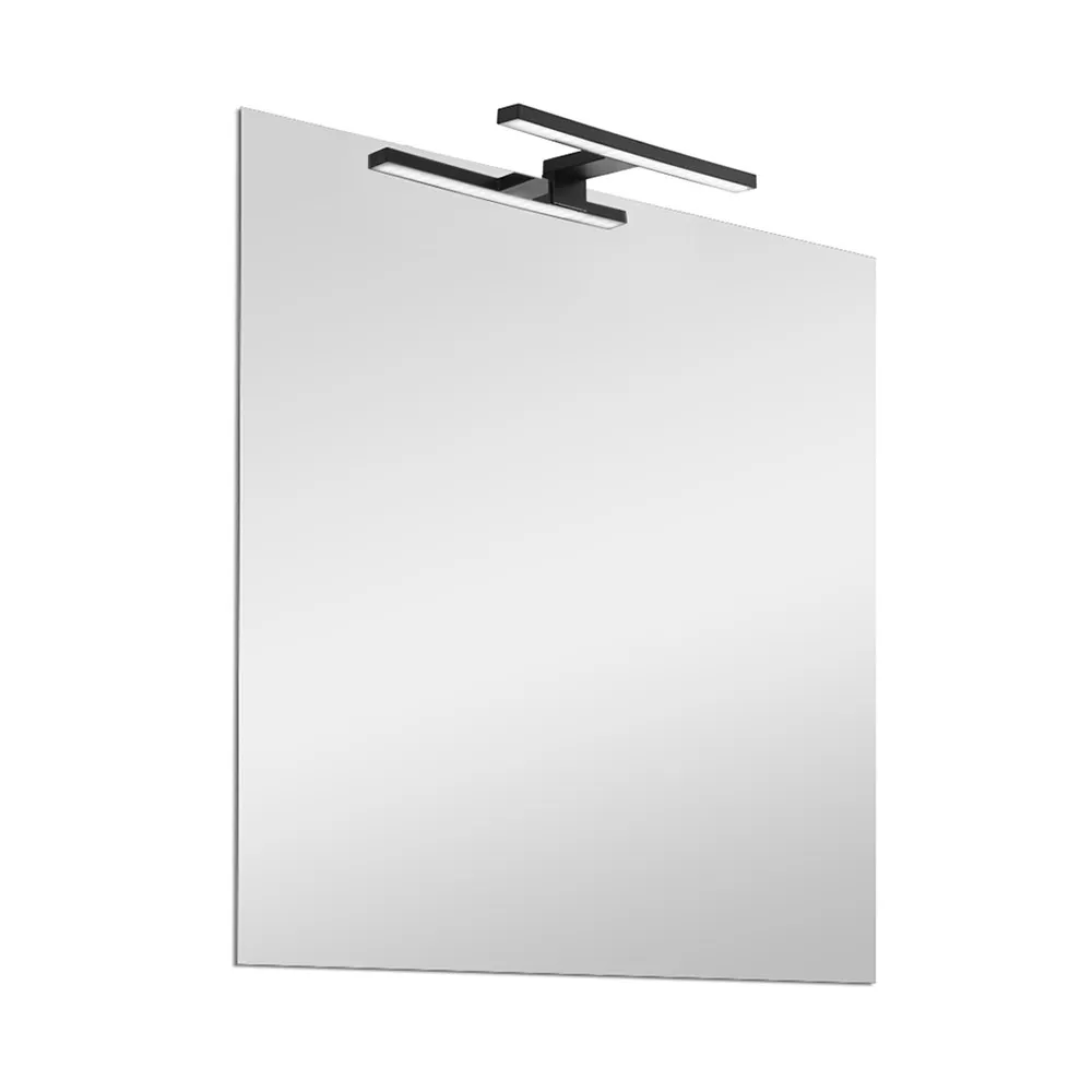 foto del prodotto specchio led 60x80 cm reversibile con luce naturale nero opaco