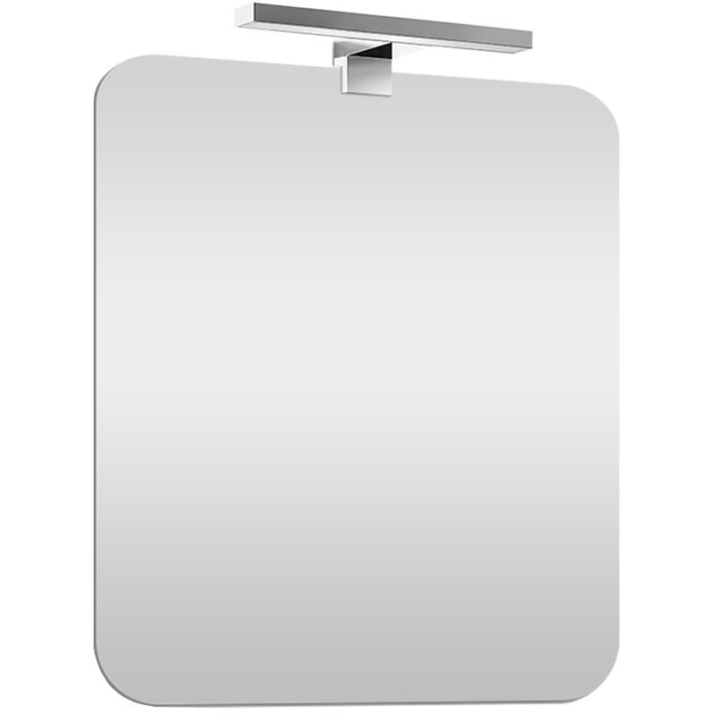 foto del prodotto specchio led 70x90 cm reversibile con angoli stondati e luce naturale