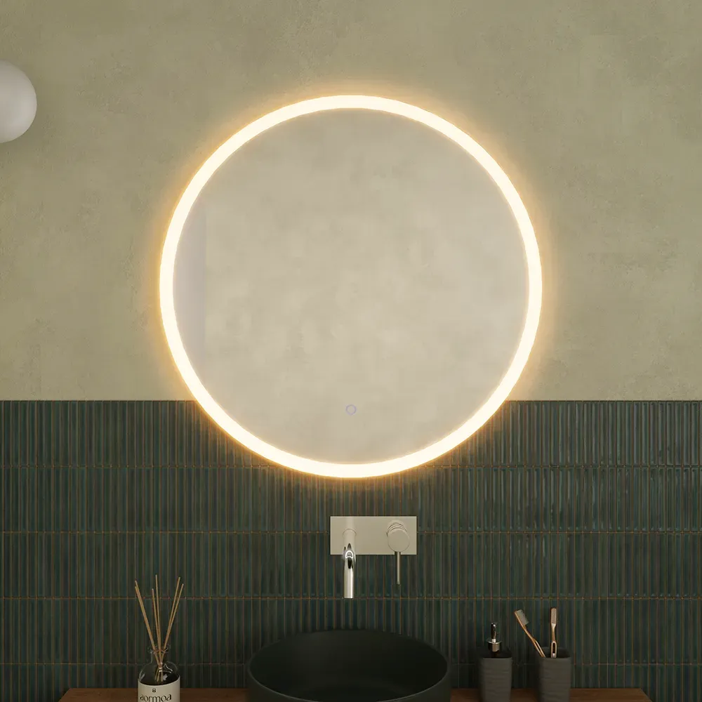 foto del prodotto specchio led 80 cm touch screen luce calda fredda beam