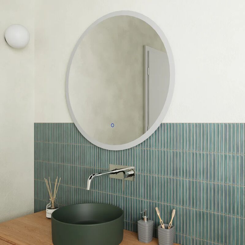 foto del prodotto specchio led 80 cm touch screen luce calda fredda mod. beam