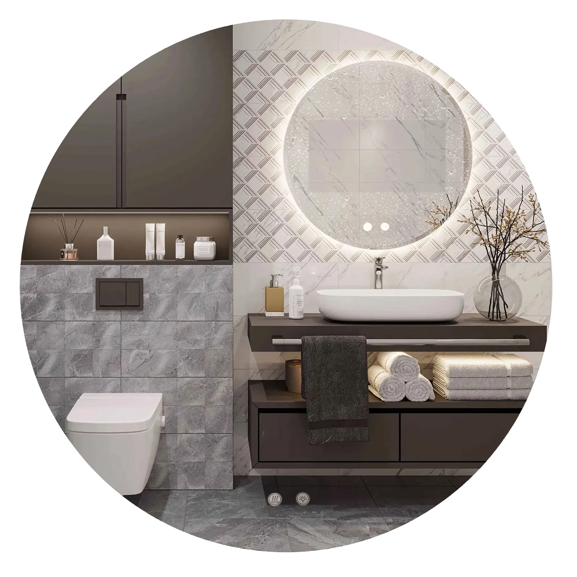 foto del prodotto specchio led 80cm hzj080