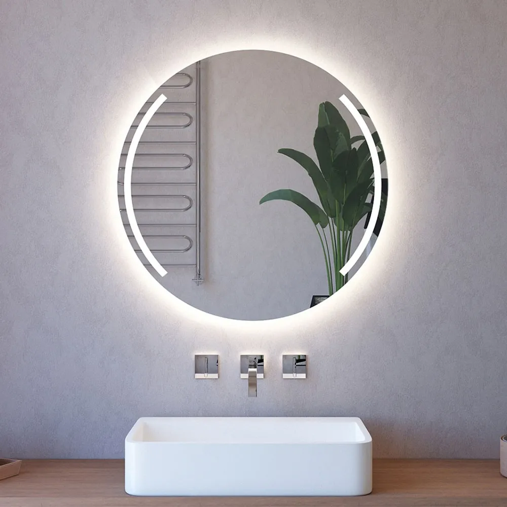 foto del prodotto specchio led 90 cm con doppia sabbiatura ad arco e illuminazione perimetrale