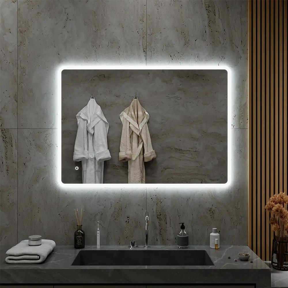 foto del prodotto specchio led bagno 70x120 cm reversibile con sensore touch screen sham