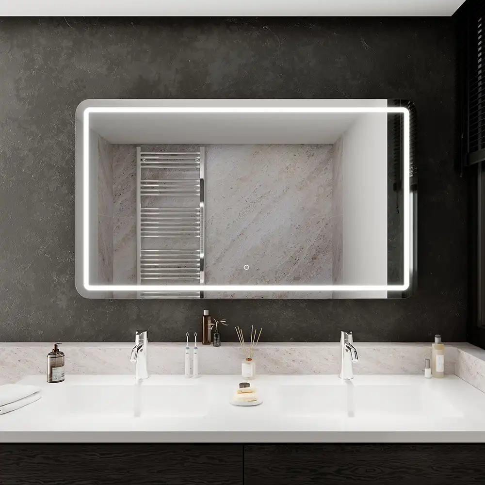 foto del prodotto specchio led bagno 70x120 con sensore touch-screen naos