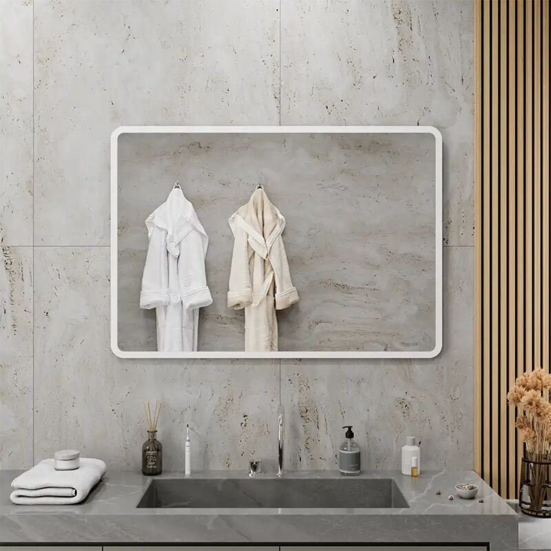 foto del prodotto specchio led bagno 70x140 cm reversibile con sensore touch screen mod. sham