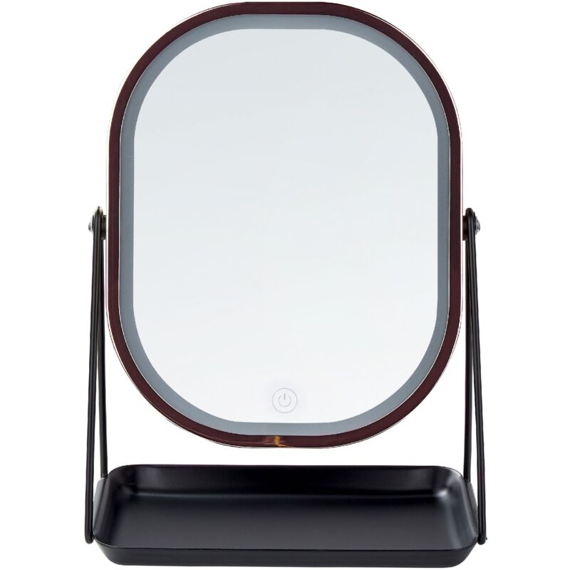 foto del prodotto specchio led make up da tavolo 20 x 22 cm color oro rosa bagno camera da letto moderno