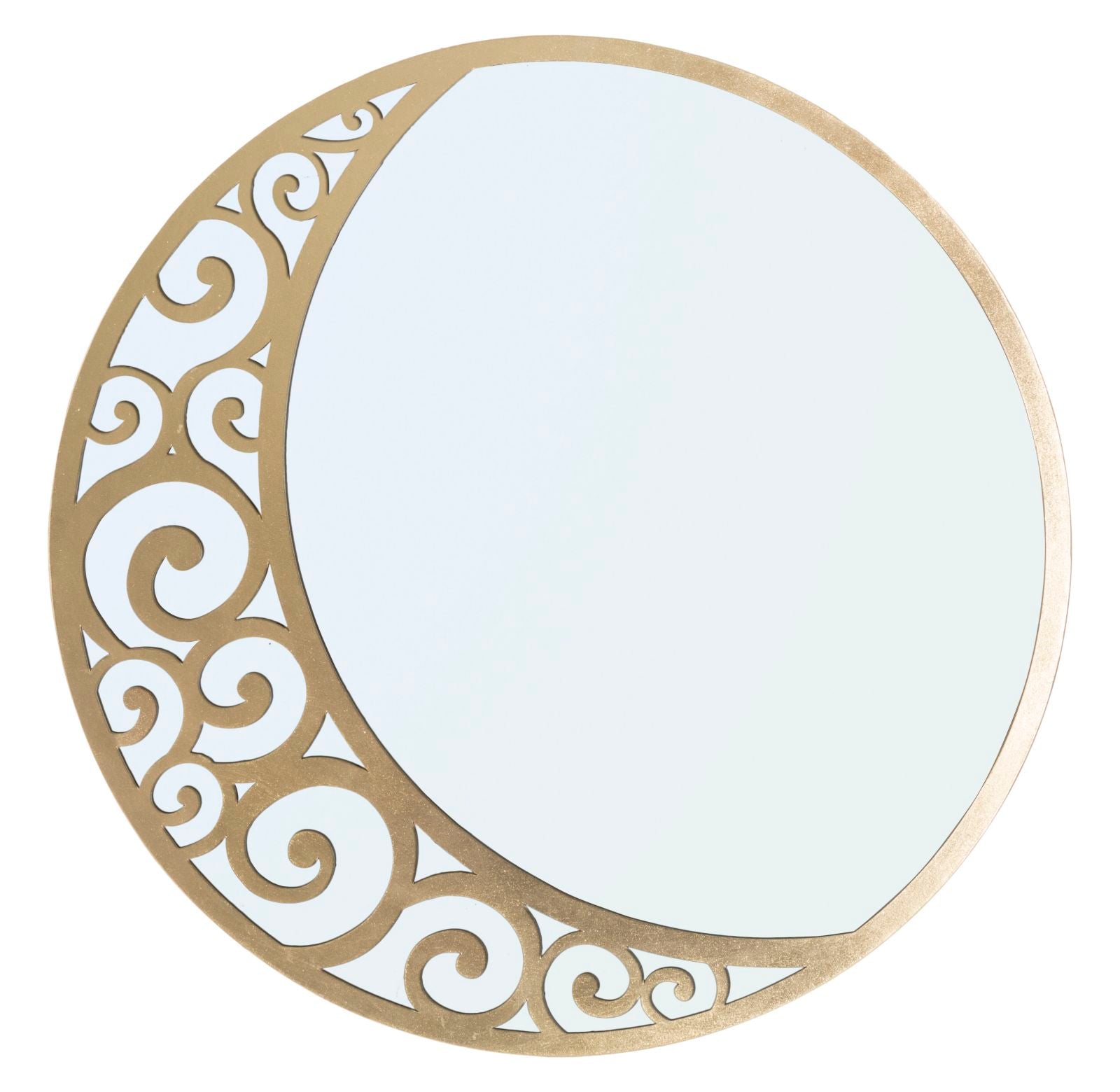 foto del prodotto specchio luna astratta 72x1 cm in ferro e mdf oro