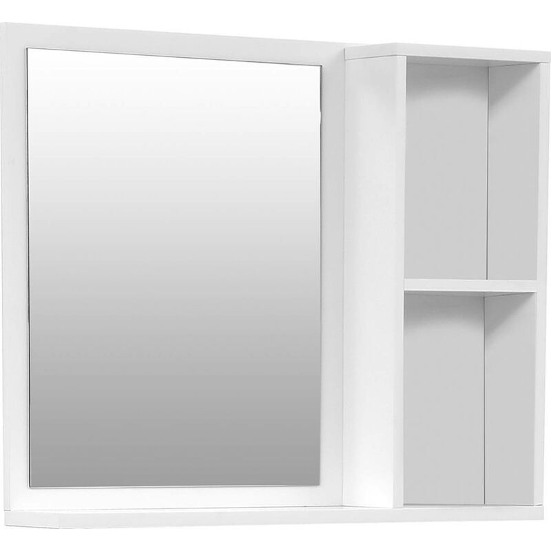 foto del prodotto specchio mdf 2 nicchie 1 ripiano bianco tendance