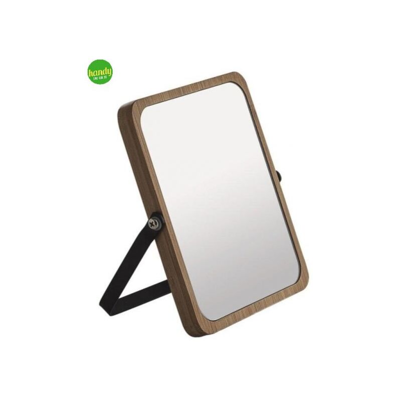 foto del prodotto specchio midori gedy bamboom bifacciale naturale nero matt