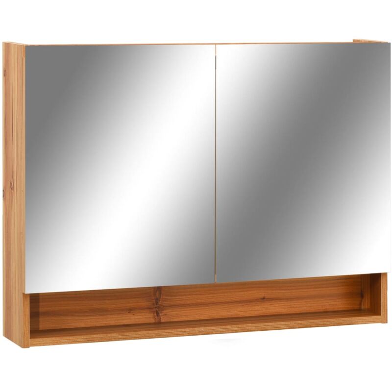 foto del prodotto specchio mobile da bagno a led 80 x 15 x 60 cm mdf rovere 020006729