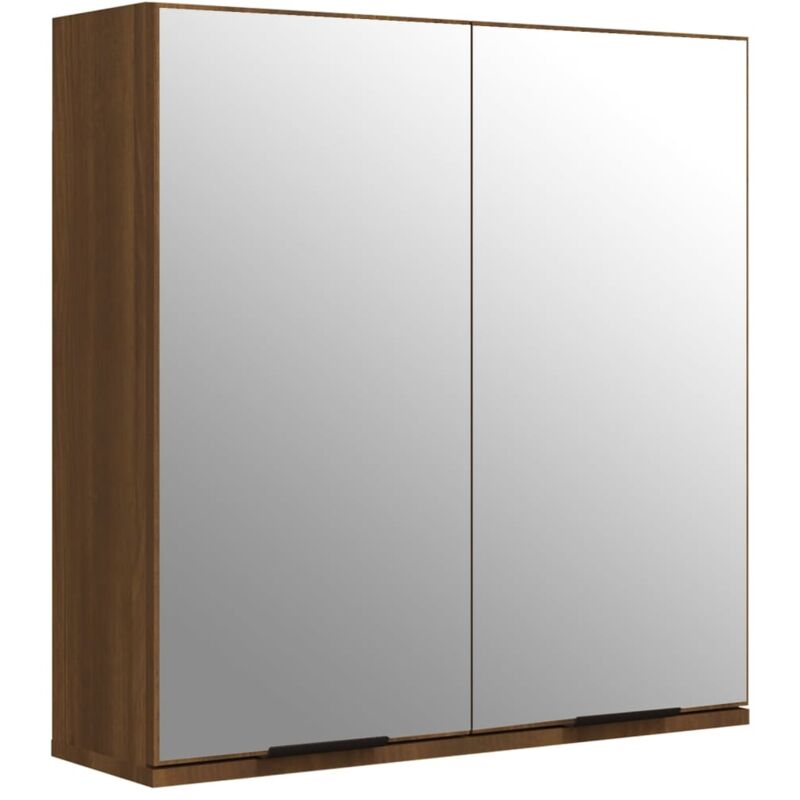 foto del prodotto specchio mobile da bagno in rovere 64 x 20 x 67 cm marrone 02 0006726