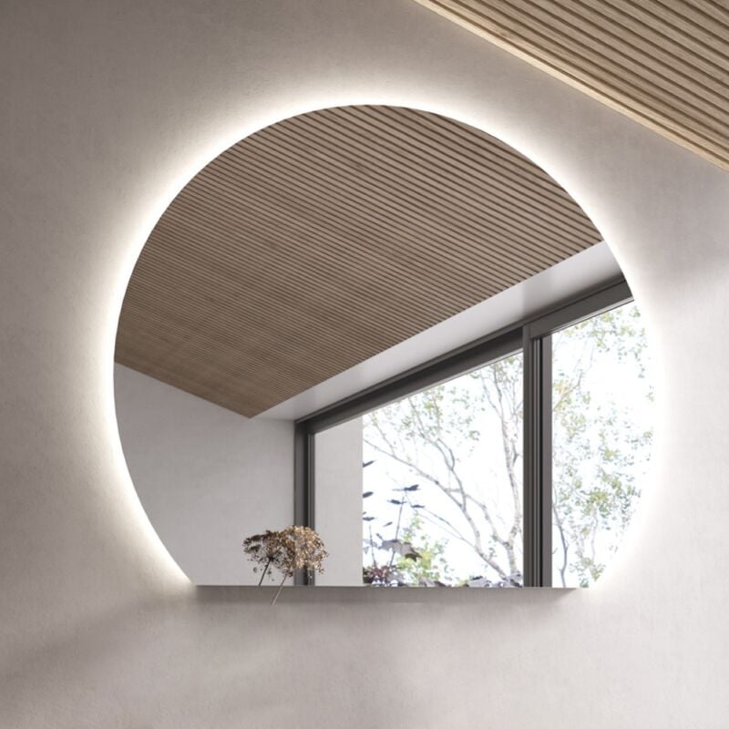 foto del prodotto specchio moderno retroilluminato a led 110x93 cm