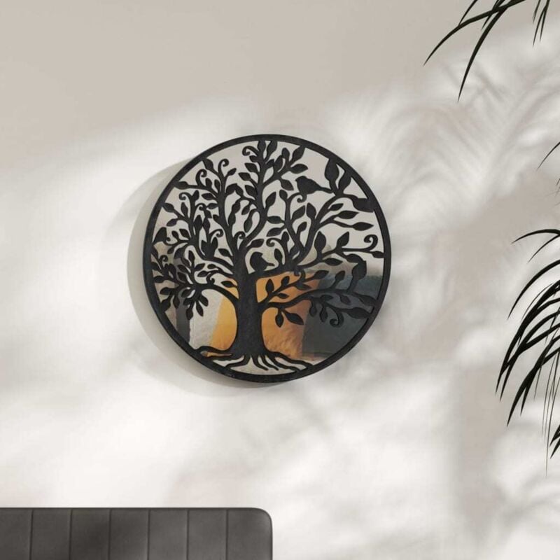 immagine 0 del prodotto specchio nero 40x2,5 cm rotondo in ferro per uso interno vidaxl