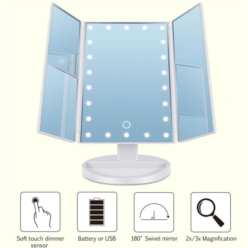 foto del prodotto specchio orientabile 360 gradi touch screen tavolo 2 ingrandimenti bagno make up trade shop traesio