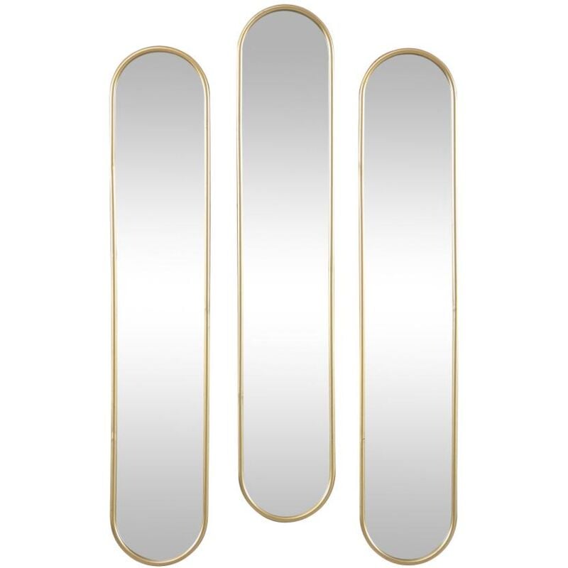 foto del prodotto specchio ovale l.23 x h.120 cm in metallo dorato - lotto di 3 - jaylen
