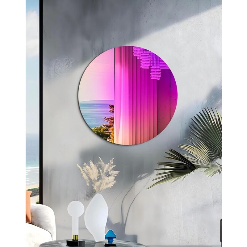 foto del prodotto specchio parete decorativo iridescente ingresso rotondo