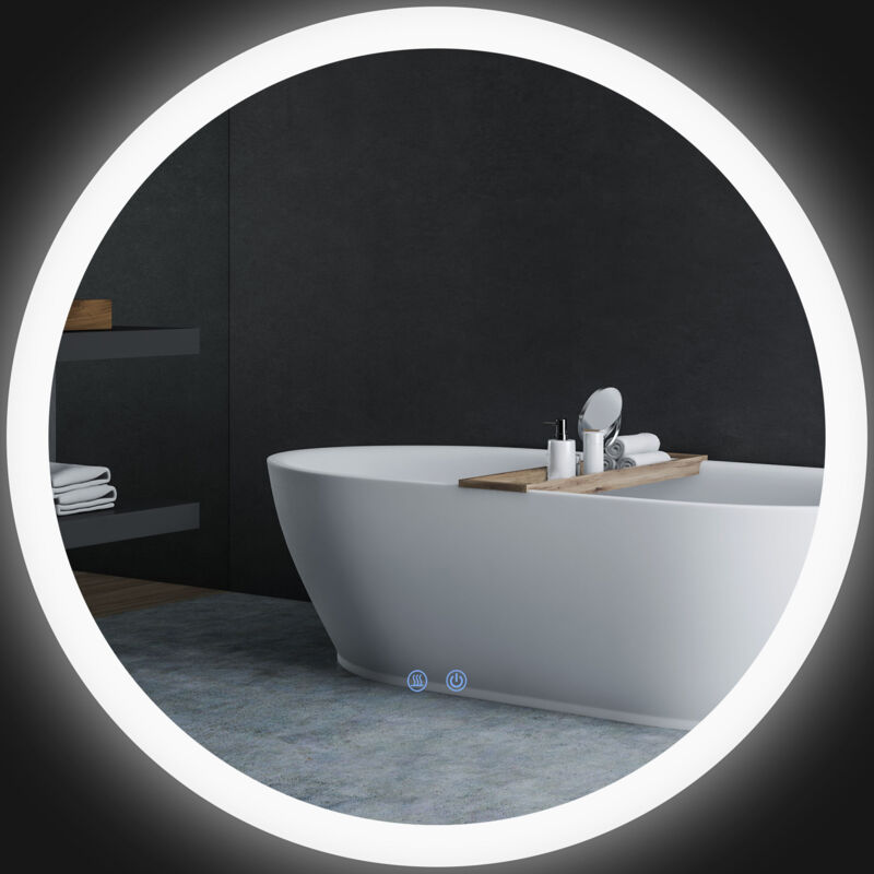 foto del prodotto specchio per bagno con luci led e design antiappannamento kleankin