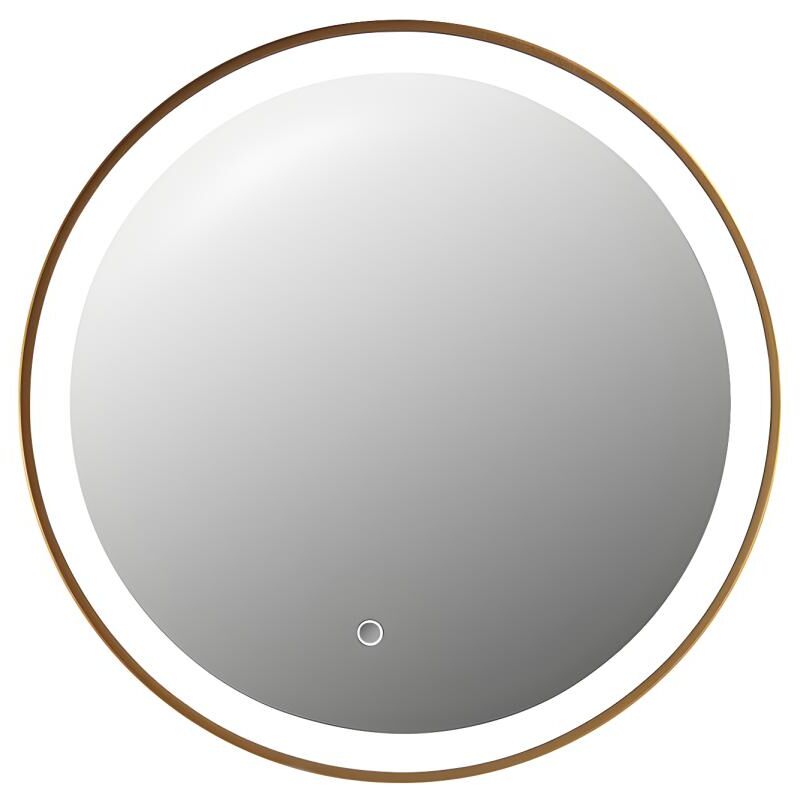 foto del prodotto specchio per bagno luminoso tondo a led dorato l60 x h60 cm numea