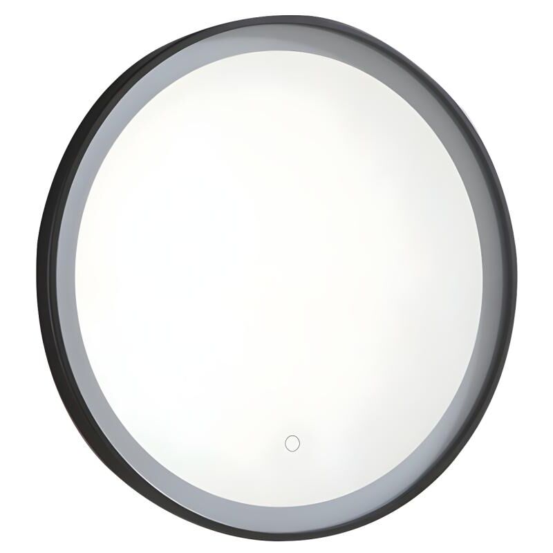 foto del prodotto specchio per bagno luminoso tondo a led nero l60 x h60 cm numea