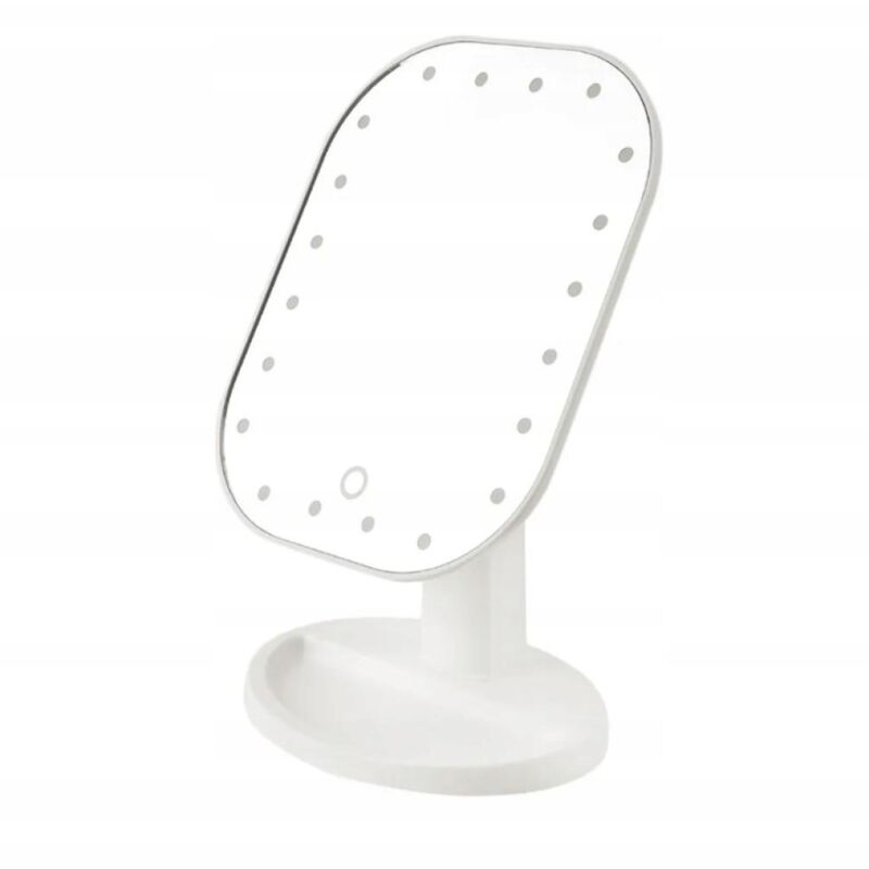 foto del prodotto specchio per il trucco cosmetico illuminato 20 led rotante bianco