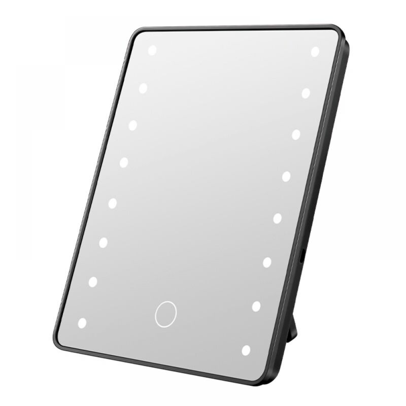 foto del prodotto specchio per il trucco touch screen con 16 luci led e supporto bebusingoto