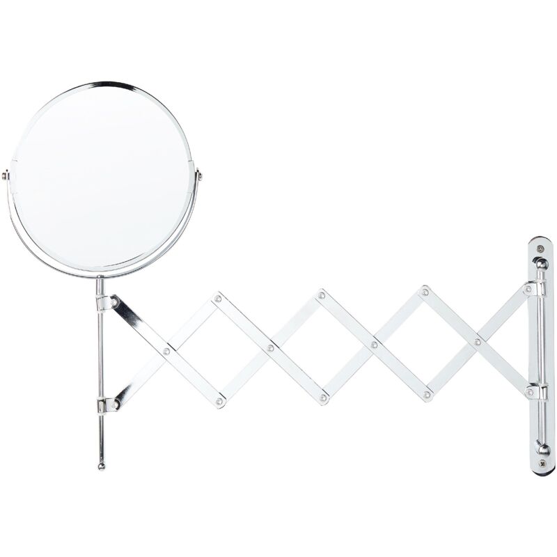 foto del prodotto specchio per trucco da parete con prolunga e ingranditore double face 19 cm argento
