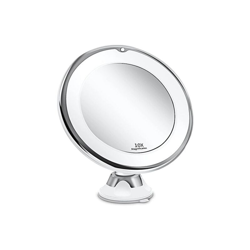 foto del prodotto specchio per trucco makeup con ingrandimento 10x luci a led touch control e braccio girevole