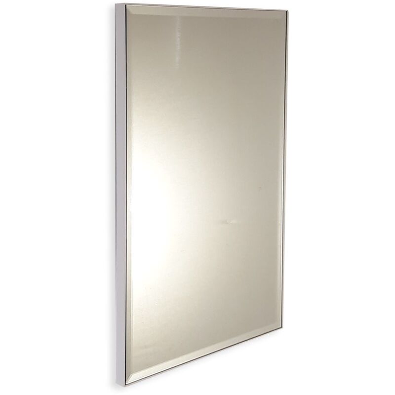 foto del prodotto specchio personalizzato su misura con cornice spessorata bianca fino a 100 cm fino a 50 cm