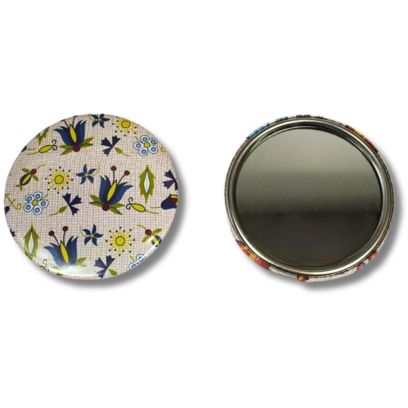 foto del prodotto specchio popolare kashubiano, fiori beige