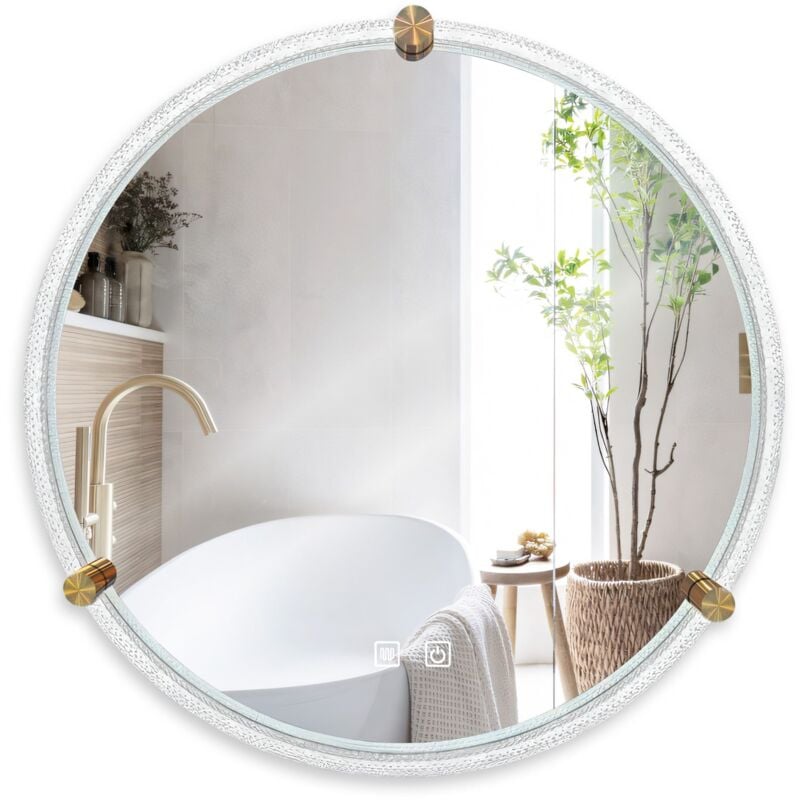 foto del prodotto specchio rea led 106 60x60cm black gold