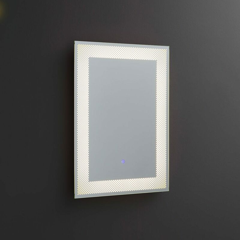foto del prodotto specchio rettangolare 50x70 decorato e illuminato a led