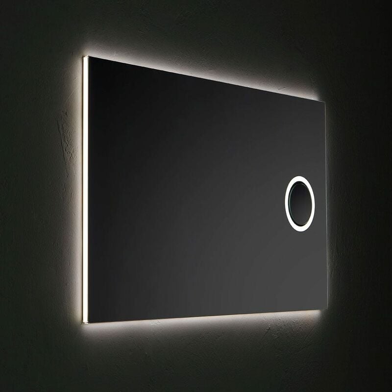foto del prodotto specchio rettangolare cm 120x70 con ingranditore retroilluminato a led