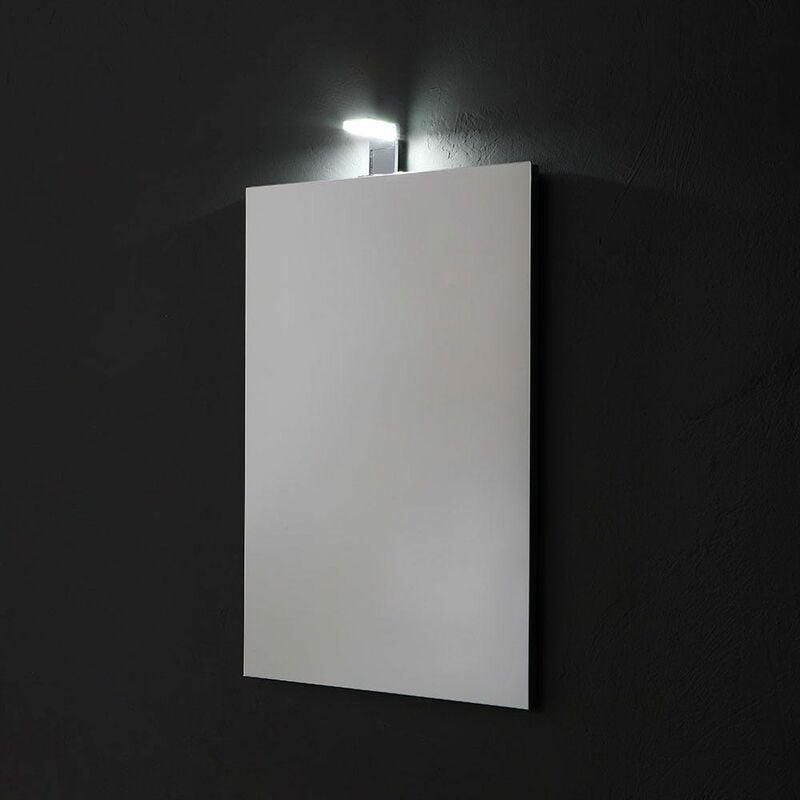 foto del prodotto specchio rettangolare cm 50x70 reversibile completo di lampada led
