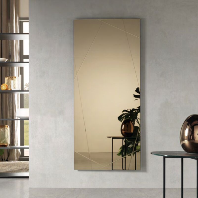 foto del prodotto specchio rettangolare con incisioni a laser ego spessore 4mm bronzo