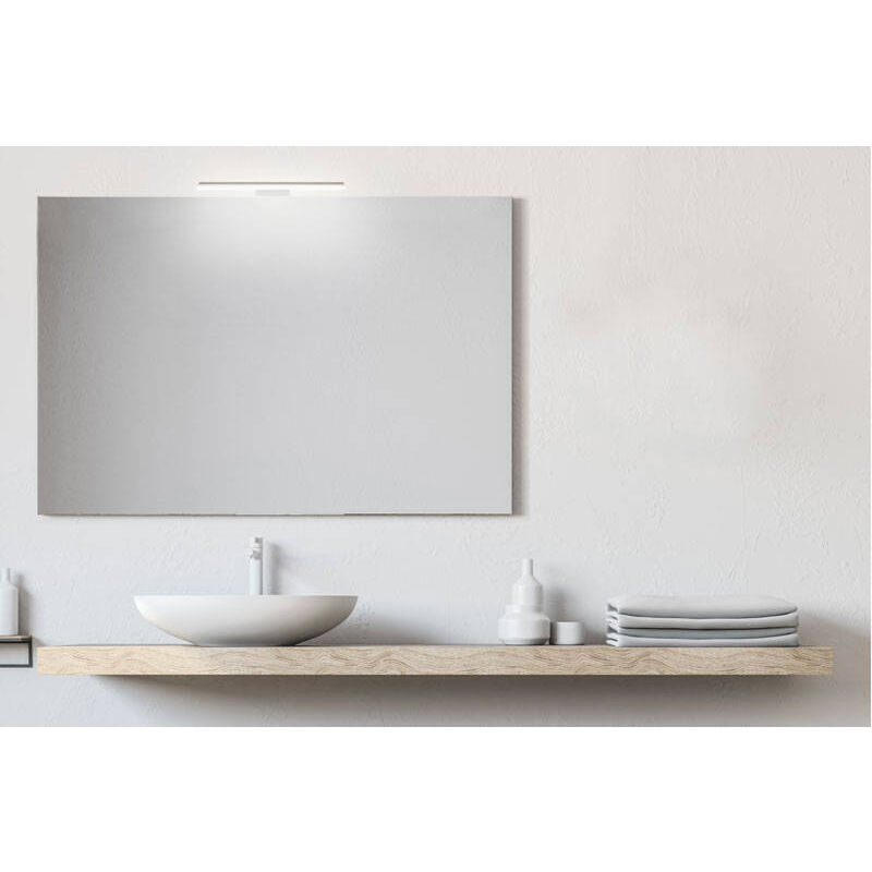 foto del prodotto specchio rettangolare senza cornice da 100x70 cm con lampada premium