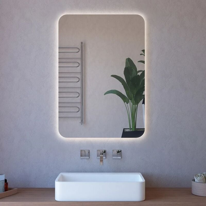 foto del prodotto specchio reversibile 70x80 illuminazione perimetrale led e spessore 4 mm