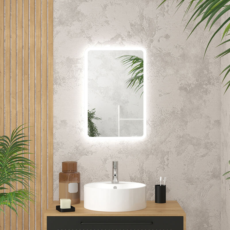 foto del prodotto specchio reversibile con led 60x40cm go led rectangular 40