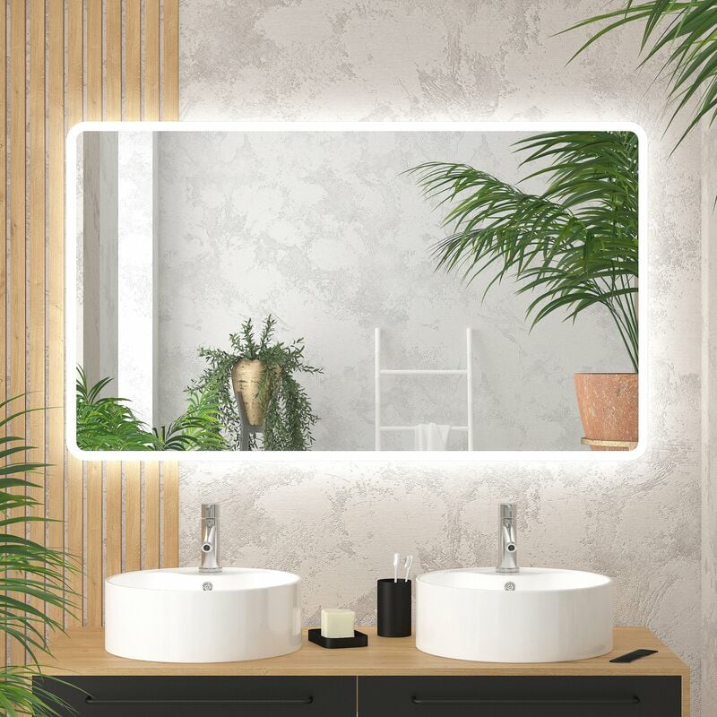 foto del prodotto specchio reversibile ip24 led 120x70cm go rectangular led 120