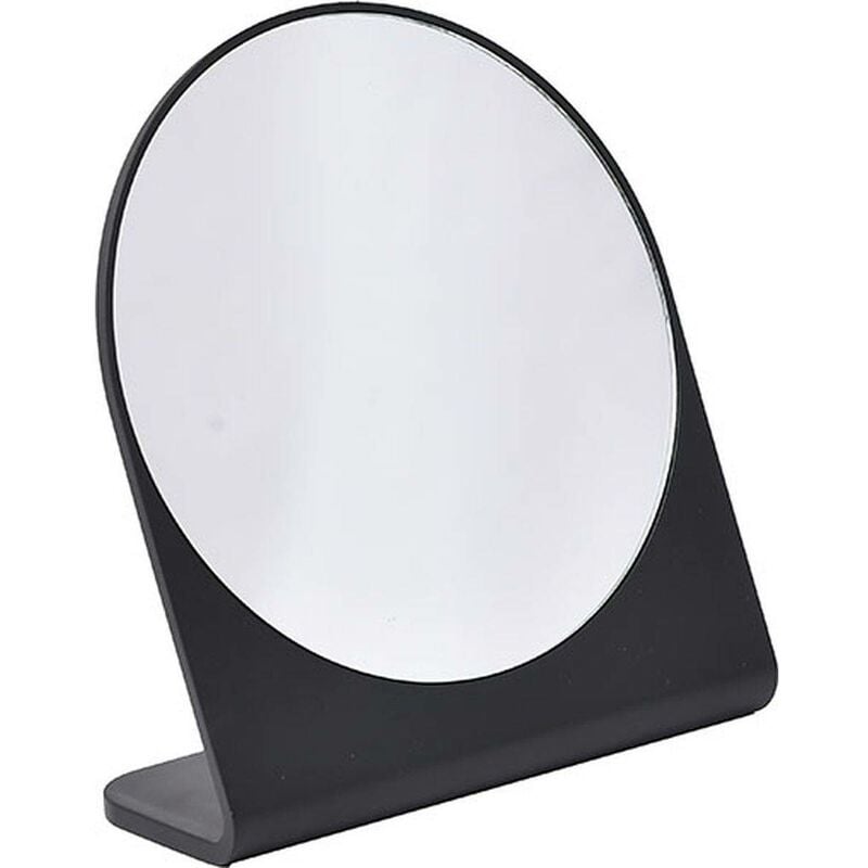 foto del prodotto specchio rotondo 1 lato con base nero tendance