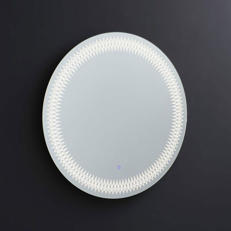 foto del prodotto specchio rotondo decorazione con led integrato da 80cm