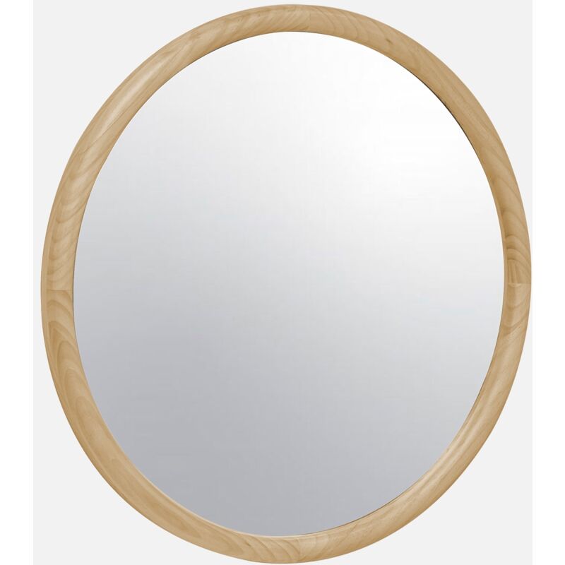 foto del prodotto specchio rotondo in legno di pino, 60cm
