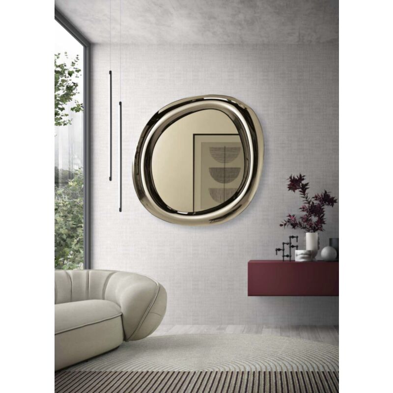 foto del prodotto specchio sagomato move 108x120 cm con cornice curva bronzo