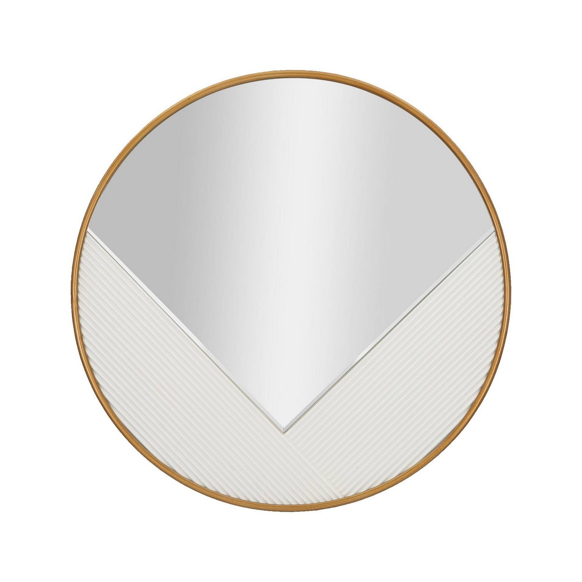 foto del prodotto specchio santelia, specchiera, articolo d'arredo a muro, decorazione con specchio, 80x4 h80 cm, bianco e oro