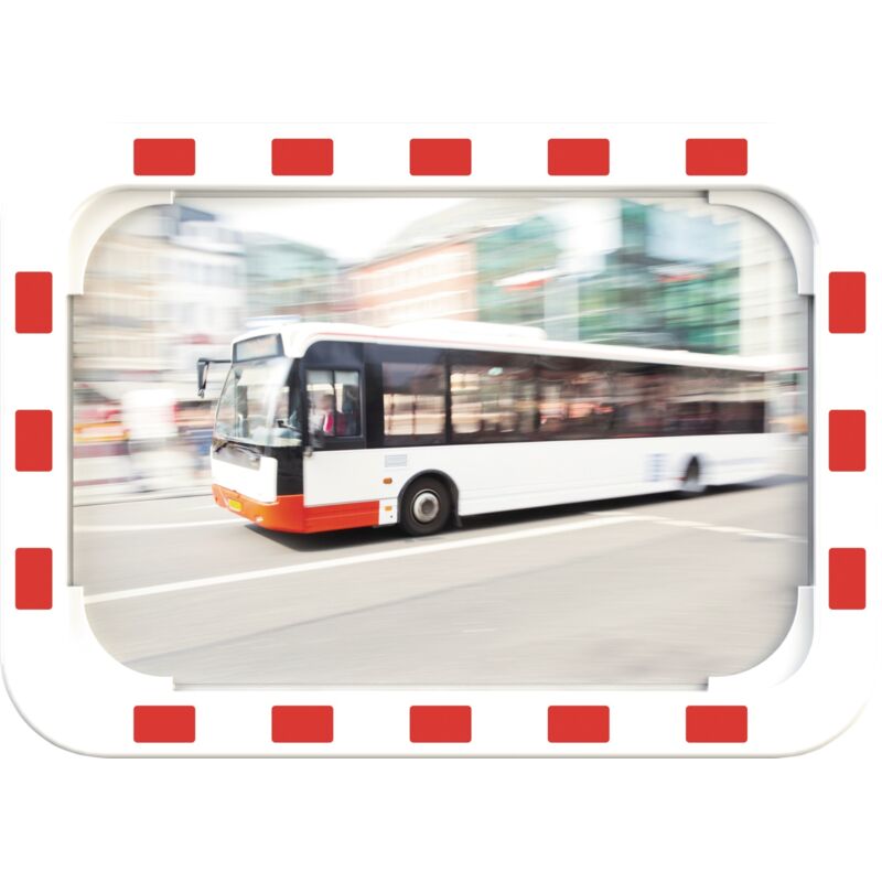 foto del prodotto specchio semaforico h400xl600mm plastica rosso bianco 15m