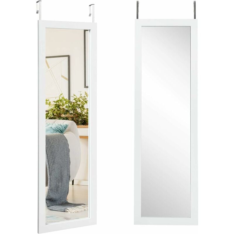 foto del prodotto specchio sospeso rettangolare, specchio da appendere alla porta o alla parete, specchio antideflagrante, a figura intera, per ingresso, bagno, camera