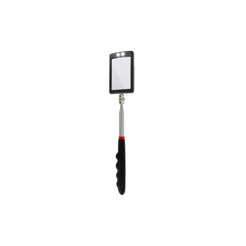 foto del prodotto specchio telescopico led ultra sottile batteria inclusa molto nitido estensibile fino a 88 cm doppio giunto sferico impugnatura antiscivolo
