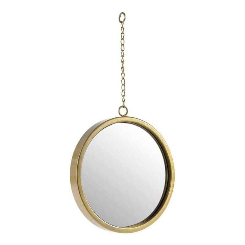 foto del prodotto specchio tondo da arredo con catena 35x3x57 cm in colore oro
