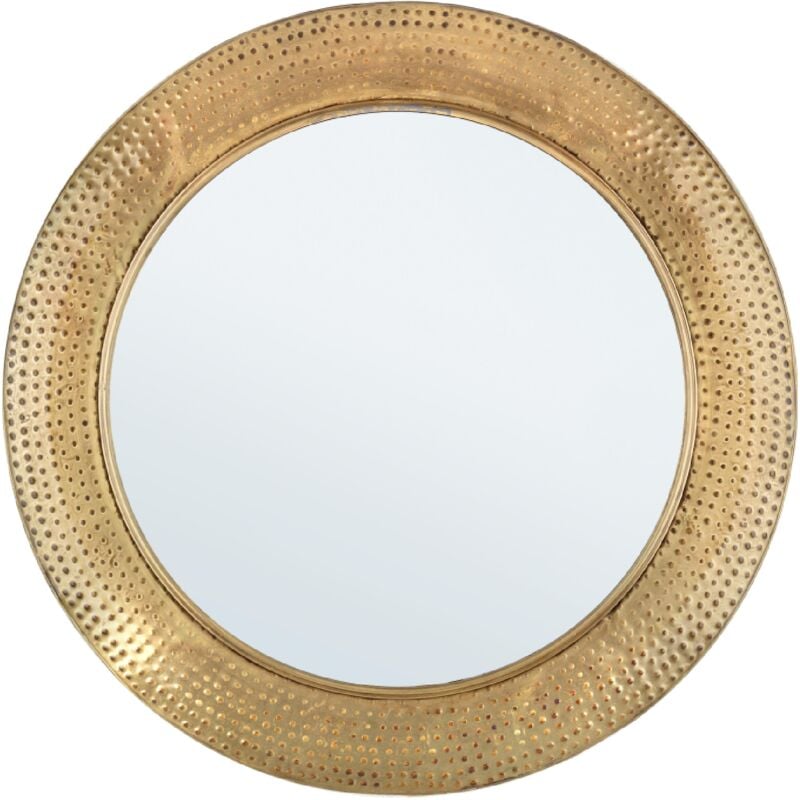 foto del prodotto specchio tondo da parete con cornice in acciaio adara 80 x 11 h cm oro