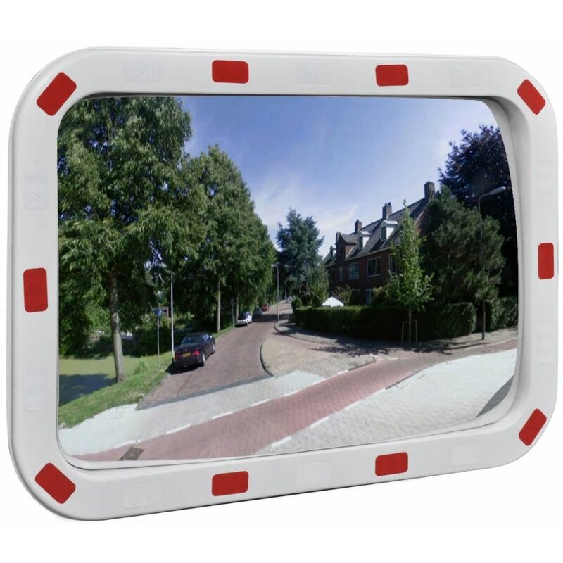 foto del prodotto specchio traffico convesso rettangolare catarifrangenti varie dimensioni dimensioni 40x60 cm