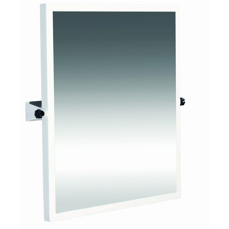 foto del prodotto specchio trucco specchiera basculante in acciaio bianco bagno mod. comfort life